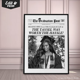 Póster Periódico de Graduación Personalizado, Fiesta de G