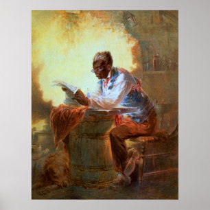 Póster Periódico de la lectura por luz de una vela