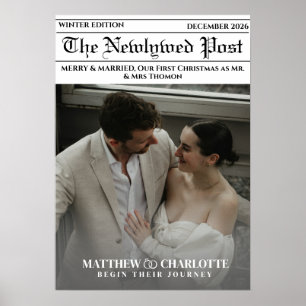 Póster Periódico Foto de Feliz y Casada Recién Casada