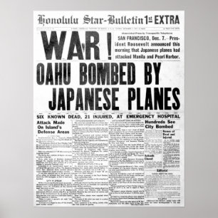Póster Periódico Pearl Harbour Attack