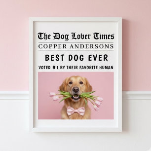 Póster Periódico Personalizado “Mejor Perro del Mundo”
