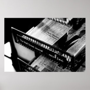 PÓSTER PERIÓDICOS EN WALL STREET JOURNAL RACK