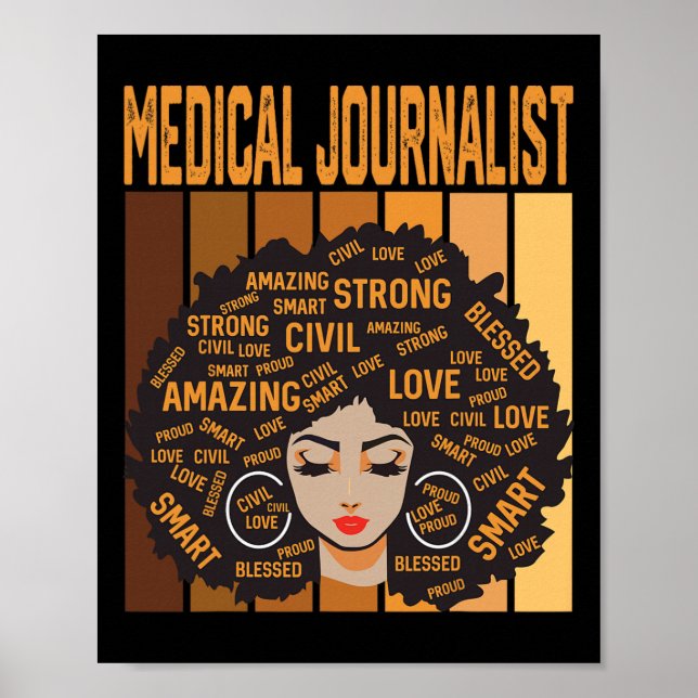 Póster Periodista médico Mes de la Historia Negra poderos (Frente)