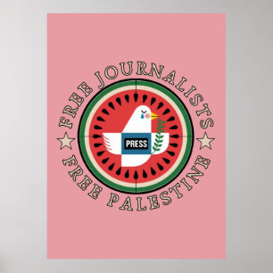 Póster Periodistas libres liberan a Palestina