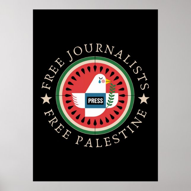 Póster Periodistas Libres Palestina Libre (Frente)
