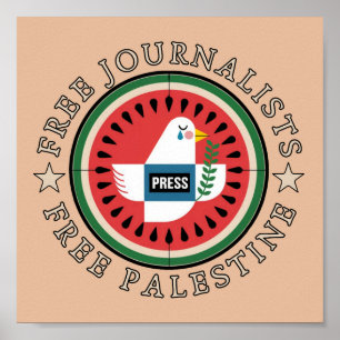 Póster Periodistas Libres Palestina Libre