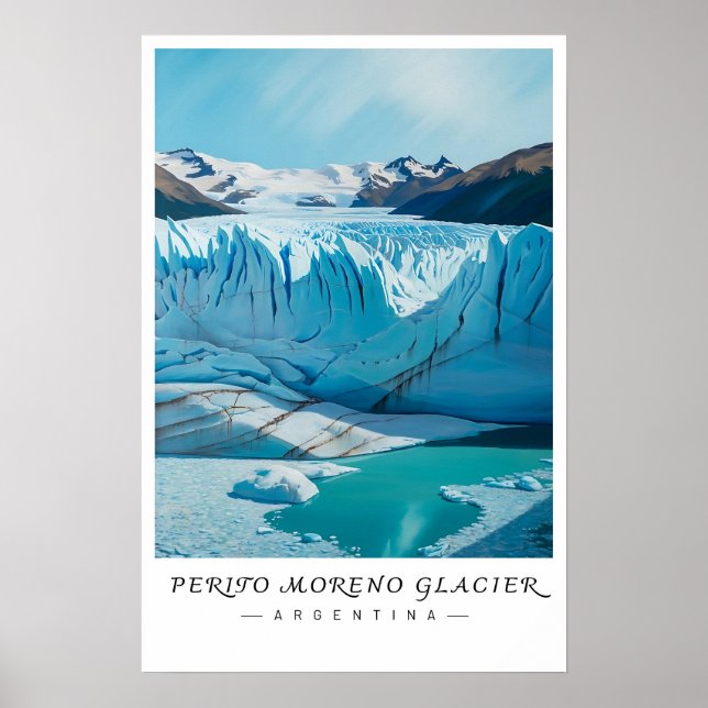 Póster Perito Moreno Glacier Argentina Art, Patagonia  (Frente)