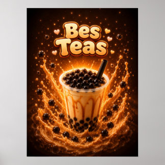 Póster Perla de té de burbujas Vibe dulce