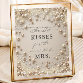 Póster Perla elegante cuántos besos juego de ducha de nov