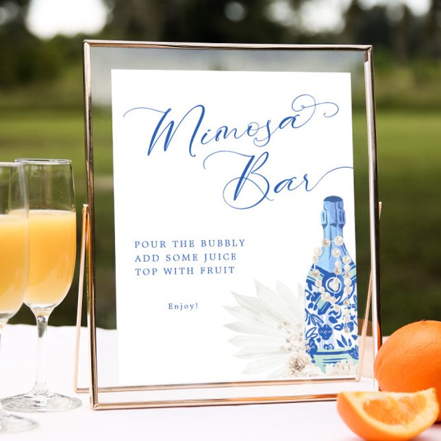 Póster Perlas azules y Rótulo del bar Prosecco Mimosa (Subido por el creador)