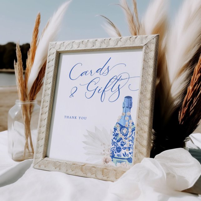 Póster Perlas azules y tarjetas de Prosecco Rótulo Regalo (Subido por el creador)