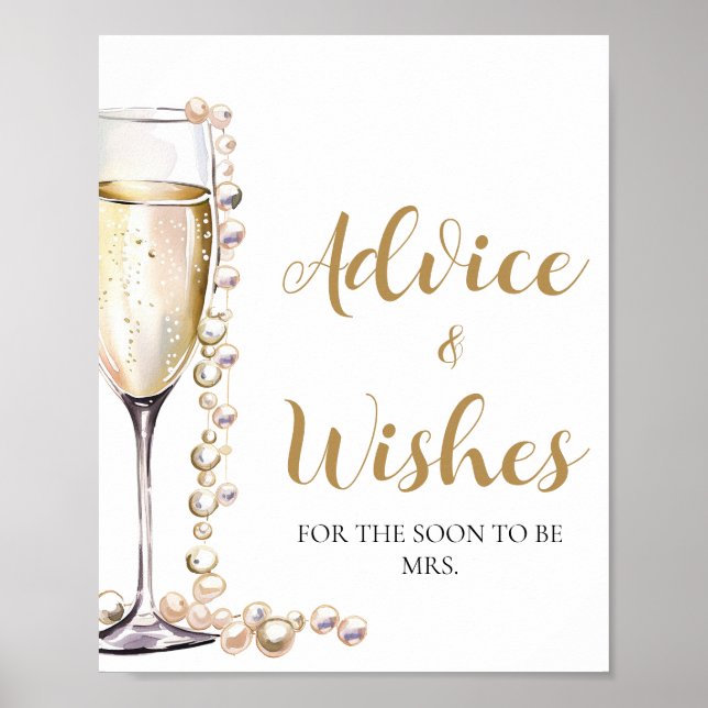 Póster Perlas de oro y consejos y deseos de Prosecco Rótu (Frente)