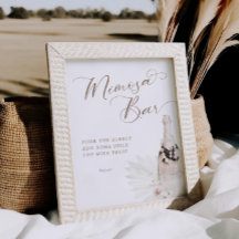 Perlas neutrales y Rótulo del bar Prosecco Mimosa