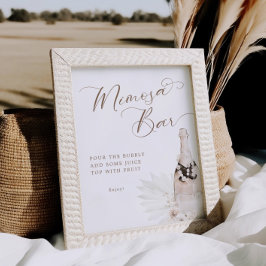 Póster Perlas neutrales y Rótulo del bar Prosecco Mimosa