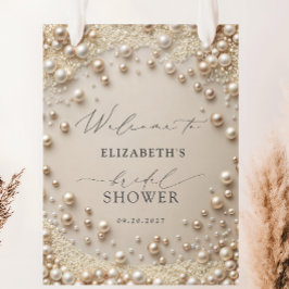 Póster Perlas Pastel con Diamonds Bienvenidos a la ducha 