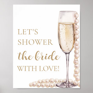 Póster Perlas Prosecco Duchemos a la novia con amor