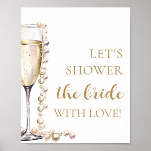 Póster Perlas Prosecco Duchemos a la novia con amor