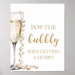 Póster Perlas Prosecco pop la burbuja que se está quedand