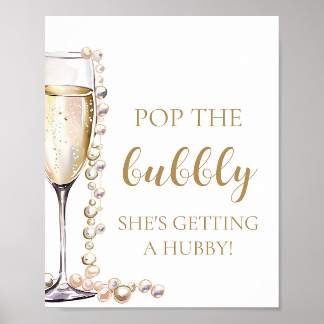 Póster Perlas Prosecco pop la burbuja que se está quedand (Frente)