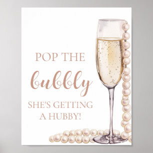 Póster Perlas Prosecco pop la burbuja que se está quedand