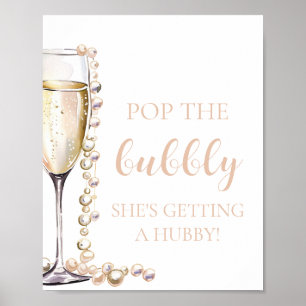 Póster Perlas Prosecco pop la burbuja que se está quedand