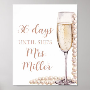 Póster Perlas rosadas y días de Prosecco hasta que sea Sr
