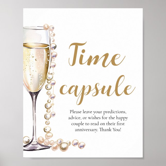 Póster Perlas y ducha de novia en Prosecco Time Capsule (Frente)
