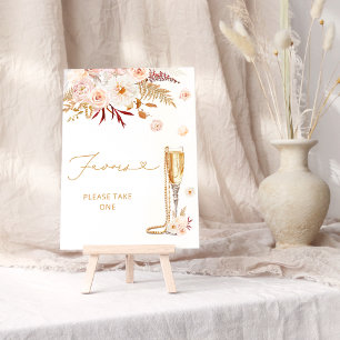 Póster Perlas y favores florales de Prosecco