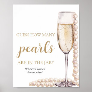 Póster Perlas y prosecco adivinan cuántas perlas juegan