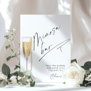 Póster Perlas y prosecco del bar Mimosa minimalista