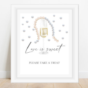Póster Perlas y Prosecco El amor es dulce  