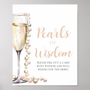 Póster Perlas y prosecco Perlas de Champagne de buen Rótu