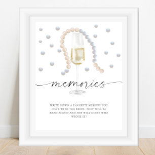 Póster Perlas y Prosecco - recuerdos con la novia