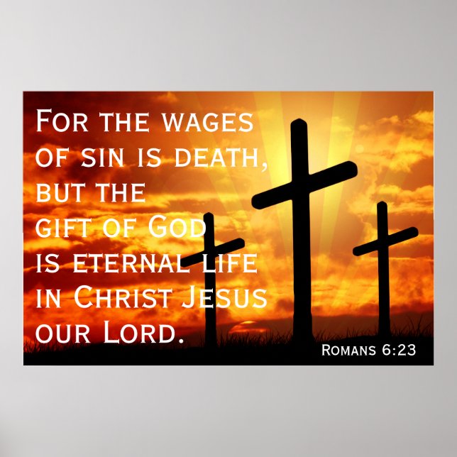 Póster pero el don de Dios es vida eterna Romanos 6:23 (Frente)