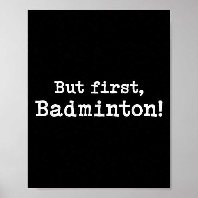 Póster Pero primero Badminton Simple Mínimo Funn Minimali (Frente)