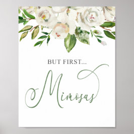 Póster Pero Primero Mimosa Flor Blanca Verde