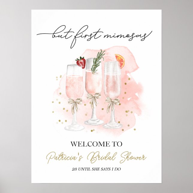 Póster Pero Primero Mimosas Bienvenida a la Fiesta de Des (Frente)