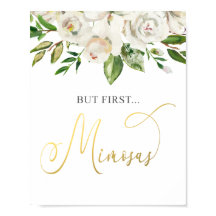 Pero primero Mimosas White Floral Gold