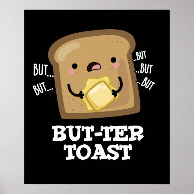 Póster Pero-ter Toast Funny Bread Pun Dark BG (Frente)
