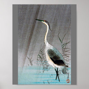 Póster Perón verde en lluvia, Watanabe Seitei