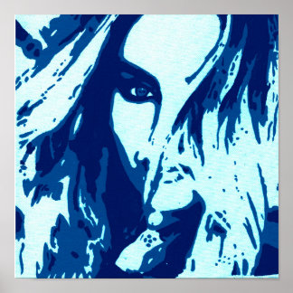 Póster Perrie Blue Pop Art