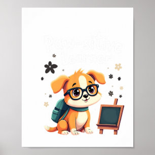 Póster Perrito Adorable Con Mochila De Regreso A La Escue