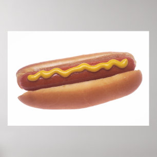 Póster Perrito caliente con la mostaza