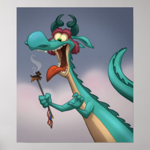 Póster Perrito caliente en un poster del palillo