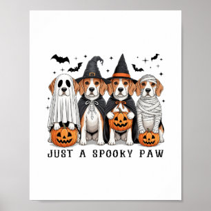 Póster Perrito Fantasma Beagle Lindo Halloween Día de Acc