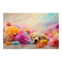 Perrito floral curado descargable