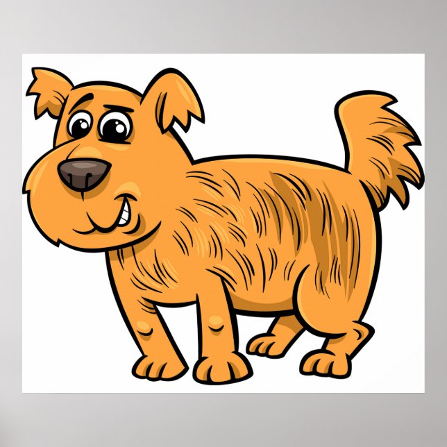 Póster Perrito Naranja Desgreñado (Frente)
