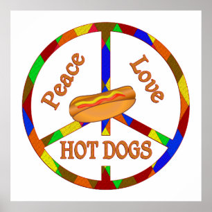 Póster Perritos calientes del amor de la paz