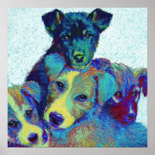 Póster perritos de la libra