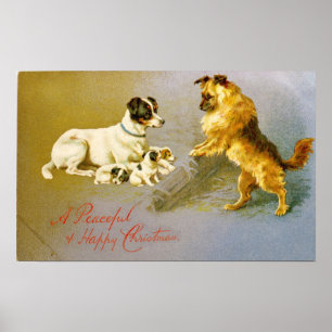 Póster Perritos en la paja, postal del Victorian